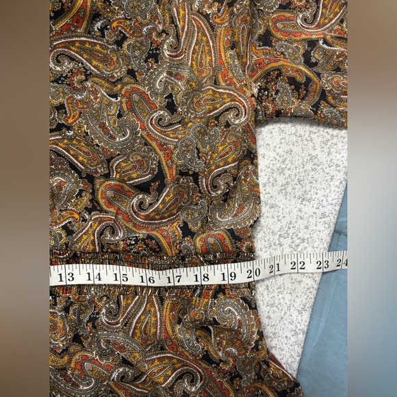 🖤NWT Michael Kors Paisley Long Sleeve Smocked Dress - Picture 13 of 13